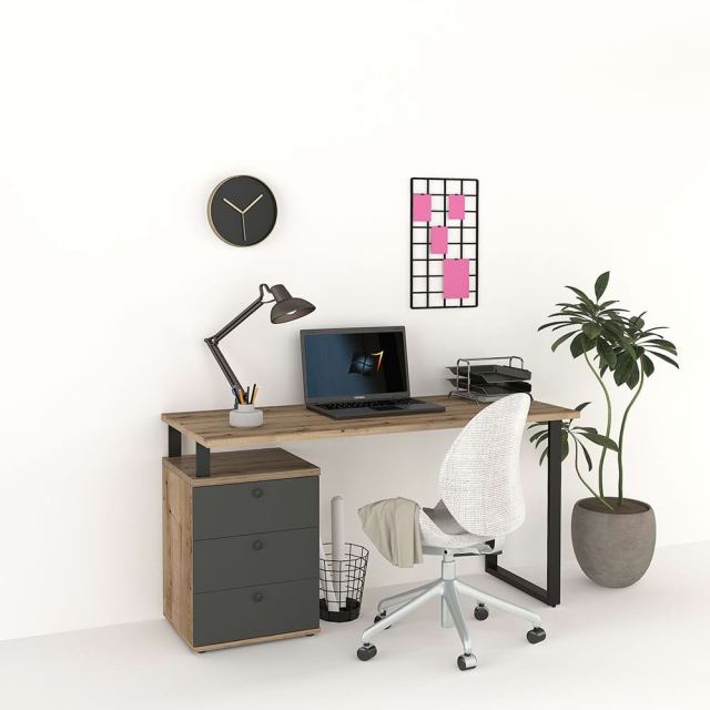 Birou calculator STUDIO 140cm cu 3 sertare