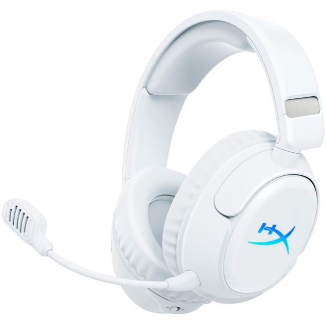 Hyperx Casti Gaming Wireless HyperX Cloud Flight 2, Bluetooth/2.4GHz, Autonomie pana la 100 ore, Iluminare RGB, InstantPair, Alb