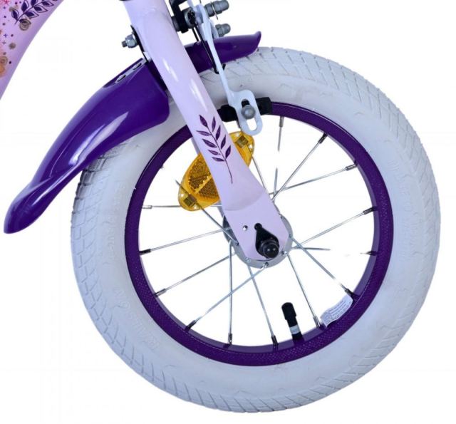 Bicicleta pentru copii EL Disney Wish 12 inch, frana de mana pe roata fata, scaun si ghidon reglabil, spite metalice, roti gonflabile, stopuri reflectorizante