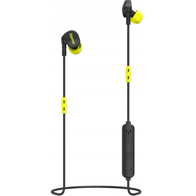 Hama Casti In-ear Hama Freedom Athletics II, Bluetooth 5.3, Autonomie 6 ore, Negru-Galben