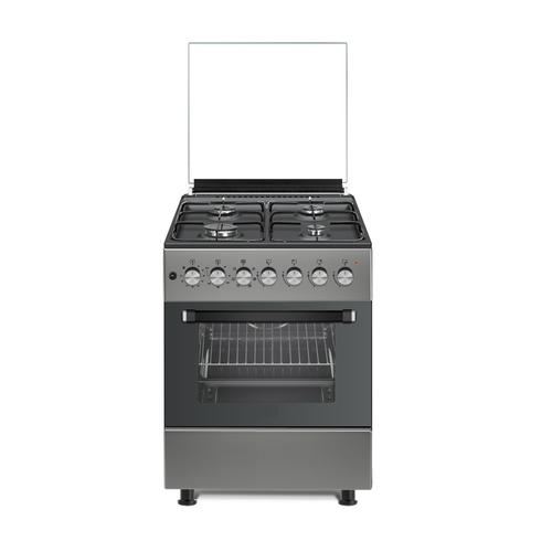 Aragaz Studio Casa Scala Graphite Grey 60 cm, 4 arzatoare gaz, Grill electric, Rotisor, Gratare fonta, Aprindere electrica, Clasa energetica A (Gri)