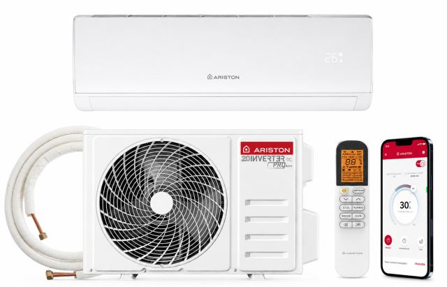 Aer conditionat Ariston Kios BS R32 12000 BTU, A++, Wi-Fi, Inverter, racire/incalzire, Auto-Curatare, cu kit de instalare inclus