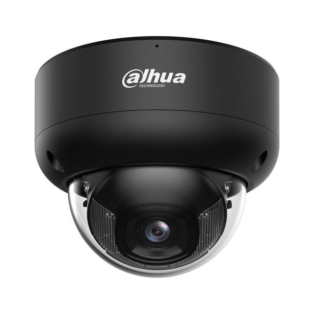 Camera supraveghere IP Dome cu iluminare duala Dahua WizSense IPC-HDBW3849E-AS-IL-0280B-BLACK, 8 MP, 2.8 mm, IR/lumina alba 30 m, slot card, microfon, AcuPick, detectie faciala, PoE, neagra