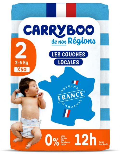 Scutece C2(3-6kg) fara parfum, nou nascuti, marimea 2 Carryboo 50 bucati