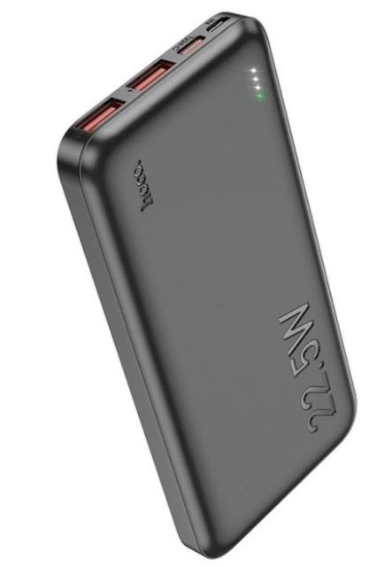 Baterie Externa HOCO J101, 10000mAh, 22.5W, QC + PD, 1 x USB-C - 2 x USB-A (Negru)