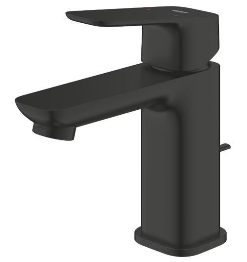 Baterie lavoar Grohe Cubeo 1016942430, S, monocomanda, ventil, mat, Negru