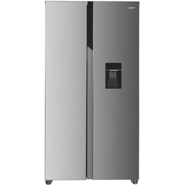 CANDY Side by side Candy CHSBSO 6174XWD, Capacitate 529 litri, Clasa E, Total No frost, Dozator de apa, H 177 cm, Inox