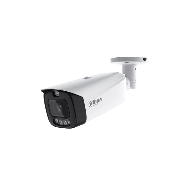 Camera supraveghere exterior IP cu iluminare duala Dahua WizSense TiOC PRO IPC-HFW3649T1-AS-PV-0280B-PRO, 6 MP, 2.8 mm, IR 60 m/lumina calda 50 m, microfon si difuzor, alarma audio si vizuala, slot card, PoE+