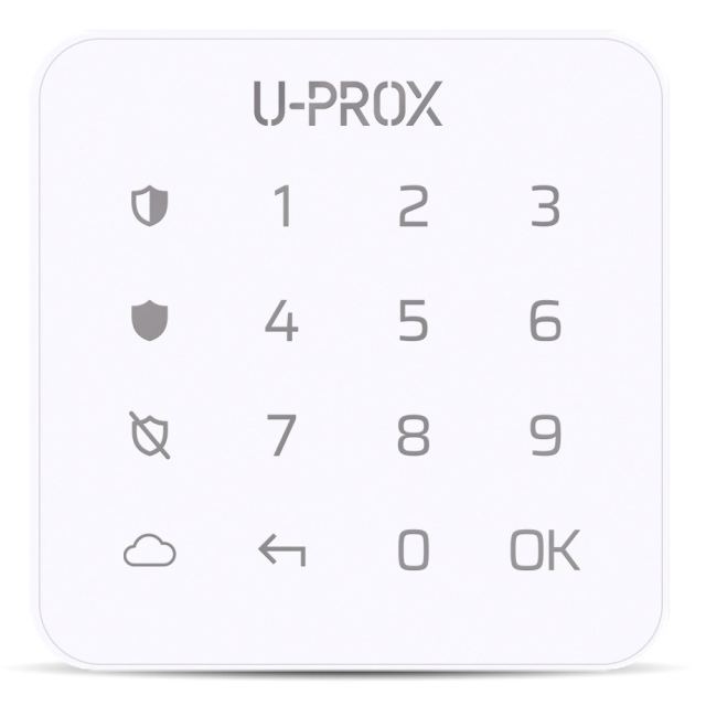 Tastatura mini touch wireless U-PROX KEYPAD G1, 1 partitie, 4800m, butoane iluminate, autonomie 2 ani