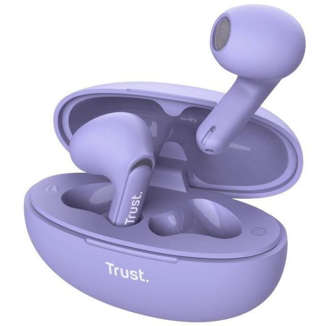 Trust Casti wireless, Trust Yavi, Bluetooth TWS, ENC, 48x64x26mm, Violet