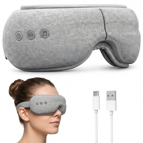 Aparat de masaj ocular si ochi iHunt SPA EyeZen Fold, Design pliabil, Compresie inteligenta cu aer, Functie incalzire, Bluetooth, Portabil (Gri)