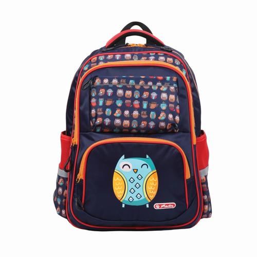Rucsac scoala Herlitz Spark, sistem antigravitate, motiv Happy Owls, 45x30x13cm