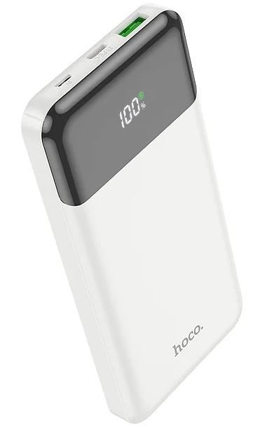 Baterie Externa HOCO J102, 10000mAh, 20W, QC + PD, 1 x USB-A - 1 x USB-C, Alba