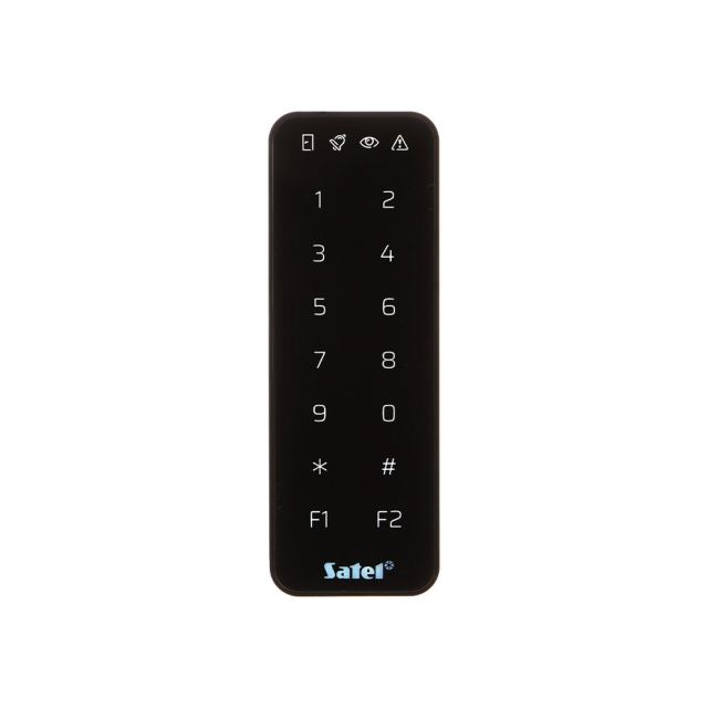 Tastatura de partitie cu cititor proximitate Satel Integra SO-MF5-B, Mifare, 13.56 MHz, cod PIN, card, buzzer, negru