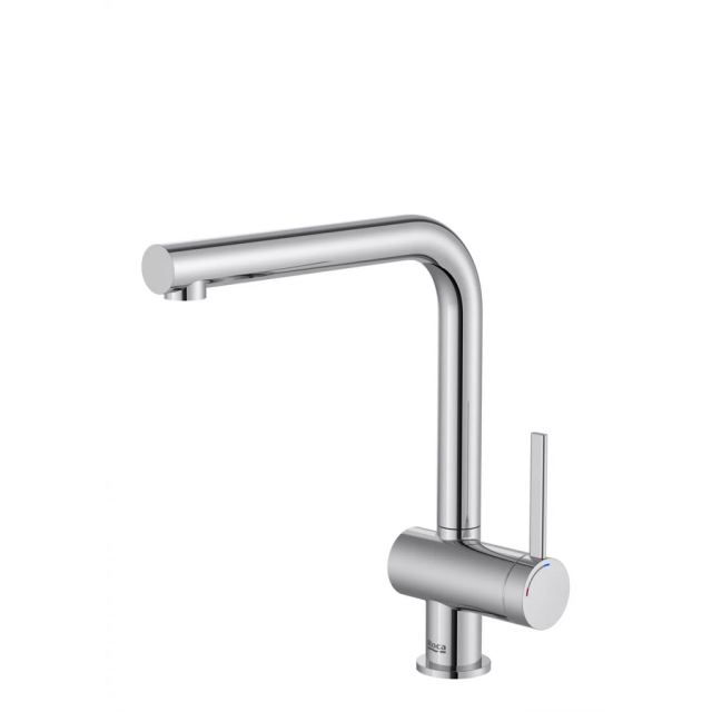 Roca Baterie sanitara bucatarie Roca, Gama Ona, pipa inalta, tip L, monocomanda, pivotanta, cartus ceramic, crom
