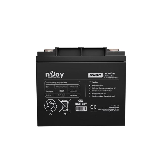 Acumulator GEL Deepcycle nJoy GE4012FF, 12V, 126W / celula, 40 Ah