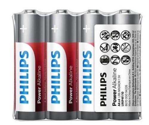 Baterii Philips Power Alkaline AA 4-foil w/ sticker