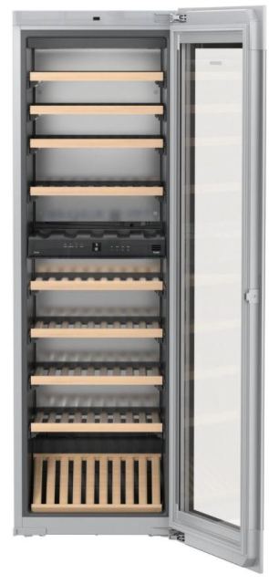 Vitrina de vinuri incorporabila Liebherr Vinidor EWTgb 3583, Capacitate 83 sticle, 271 L, Clasa G, H 177 cm (Argintiu)