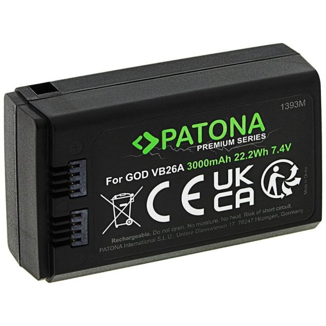 Patona Acumulator Patona Premium compatibil Godox VB26, 3000mAh, Negru