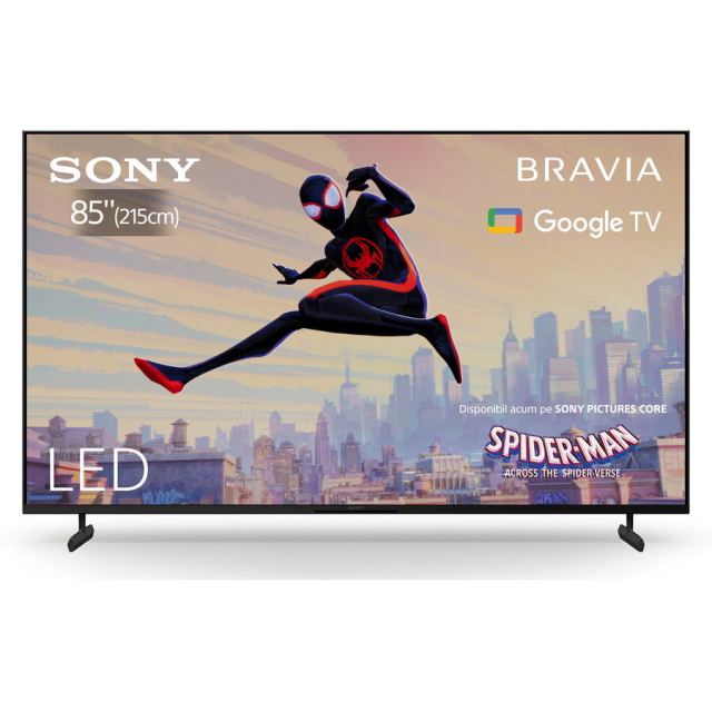 Sony Televizor Sony Bravia LED 85X80L, 215 cm, Smart Google TV, 4K Ultra HD, Clasa F, Negru