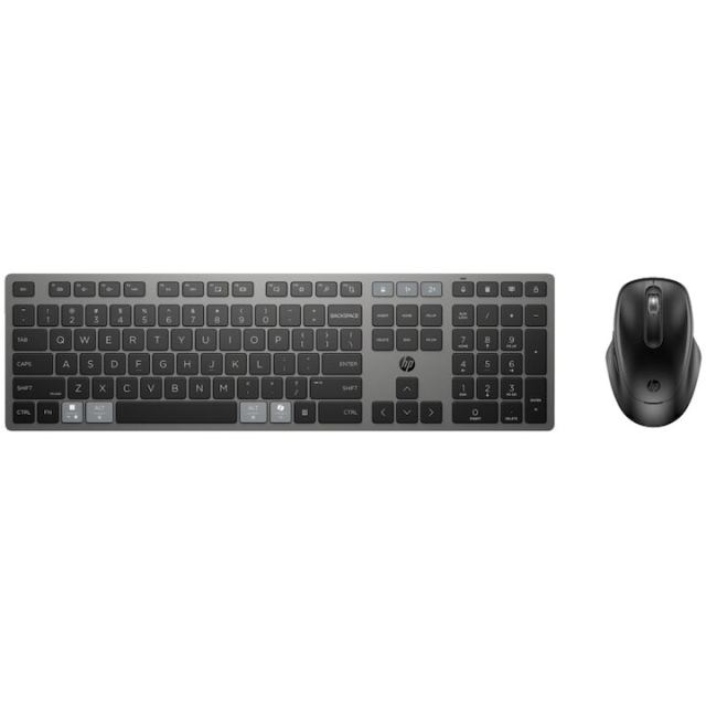 HP Kit tastatura si mouse wireless HP 720 Dual-Mode, reincarcabile ultra-rapid prin USB-C, autonomie de 2 luni, comutare intre dispozitive multiple (Bluetooth + Dongle), Negru