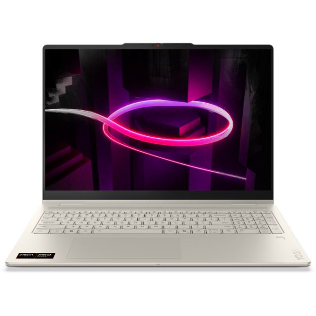 Lenovo Laptop Lenovo Yoga 7 2-in-1 cu procesor AMD Ryzen AI 9 465, 16 inch, WUXGA, OLED, Touchscreen, 32GB RAM, 1TB SSD, Placa video integrata, Auriu