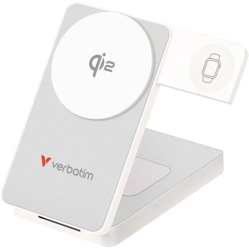 Acumulator extern Verbatim Charge ‘n’ Go, 10.000mAh, compatibil MagSafe, USB-C fast charging, 30 W (Alb)