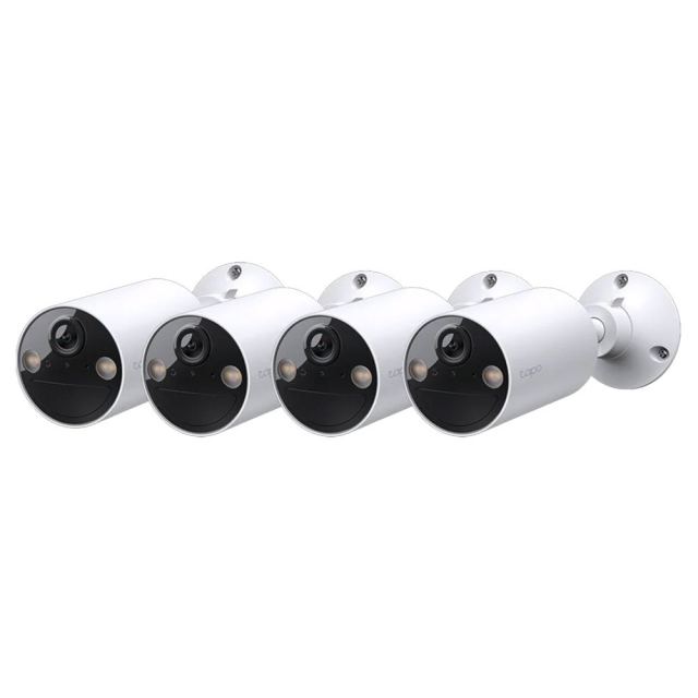 Set camera de supraveghere wireless IP WiFi cu acumulator si iluminare duala TP-Link Full Color Tapo C410, 3 MP, 3.17 mm, IR/lumina alba 9.1 m, microfon si difuzor, slot card, detectie miscare, sirena, control din aplicatie, 4 bucati