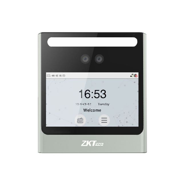 Terminal IP de pontaj si control acces cu recunoastere faciala ZKTeco EFace10, cu lumina vizibila, compatibil ZKBio Access IVS, acces parola/IC card 13.56MHz/recunoastere faciala, acumulator backup, touch screen 4.3 inch, TCP/IP, USB Host
