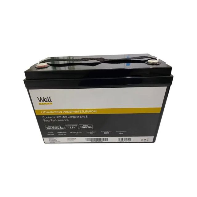 Acumulator LiFePo4 Well BAT-LI-12.8V100AH-WL, 12.8 V, 100 Ah, 2000 cicluri