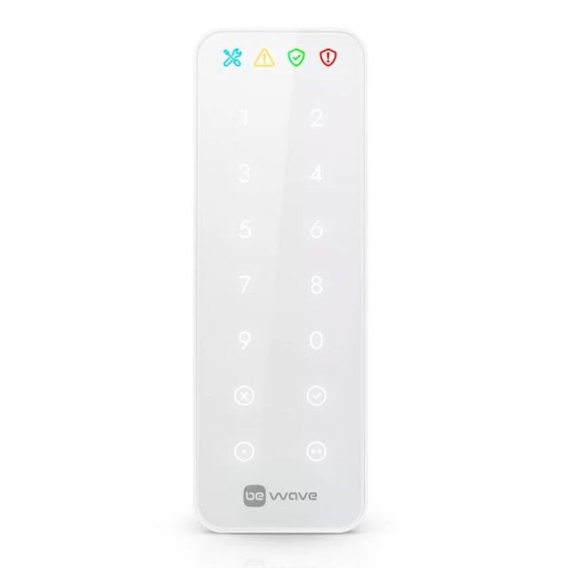 Tastatura smart wireless Satel Be Wave AKP-200-W, 868 MHz, 1100 m, alb
