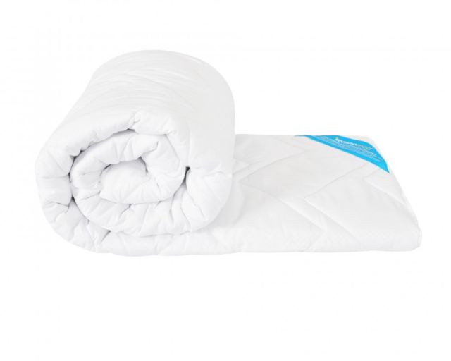 Pilota antiacarieni Somnomed din microfibra alba cu umplutura de primavara toamna, 200 x 220 cm, 200 gsm