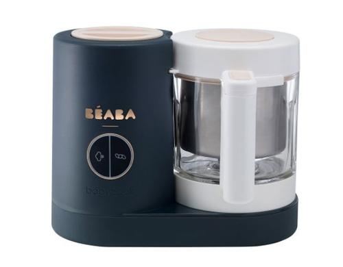 Robot Beaba Babycook Neo Night Blue compatibil cu aplicatia Beaba & Me (Alb/Albastru)
