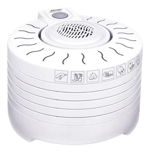 Deshidrator alimente MPM MSG-01, 250 W, 5 site, 28 cm, Inaltime reglabila (Alb)