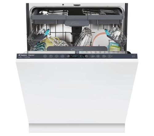 Masina de spalat vase incorporabila Candy Rapido CI 6B4S1PSA, 16 seturi, 10 programe, Clasa B, Motor Inverter, Wi-Fi, Bluetooth, 3 cosuri, Power Wash, Usa cu deschidere automata, Add-dish, Wash&Dry 35’, Maxi Tub, 60 cm (Alb)