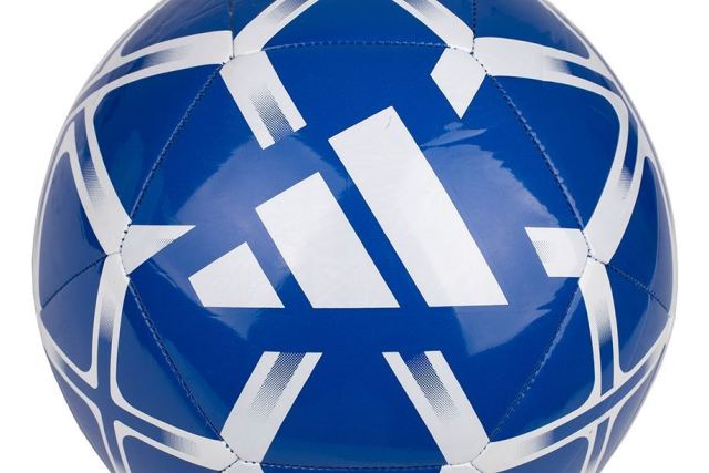 Mingie de fotbal Adidas Starlancer albastru cu alb, marimea 5