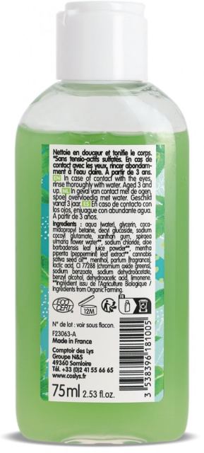 Gel de dus Bio revigorant cu menta si canepa Coslys 75 ml
