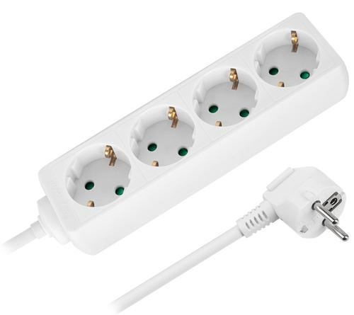 Prelungitor Rebel URZ3071-2B, 4 prize, 3 x 1.5 mm, 2 m (Alb)
