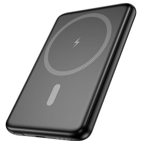 Baterie Externa HOCO J140A, 5000mAh, 20W, PD + QI, 1 x USB-C, Neagra
