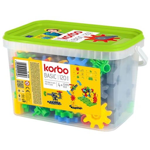 Korbo Blocuri Korbo Basic,  120 piese, varsta peste 4 ani