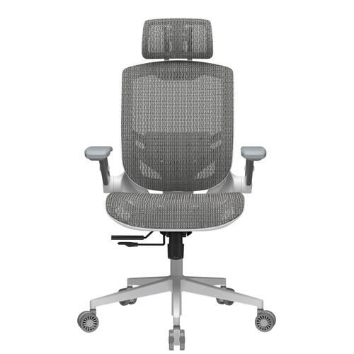 Scaun Gaming COUGAR Speeder One, Mesh, Max 120 kg, Cotiere pliabile 2D, Ajustare tetiera 3D (Alb)