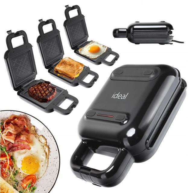 Eldom Mini 	Sandwich-maker Eldom Ideal IK2500, 1200W, compact, Teflon, Negru
