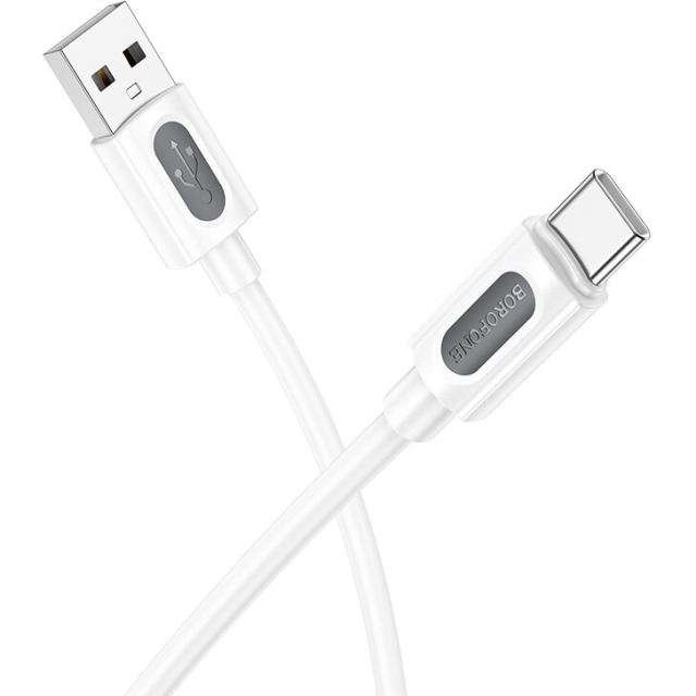 Borofone CABLU alimentare si date Borofone BX114, Fast Charging Data Cable pt. smartphone, USB la USB Type-C 3A , 1m,  Alb