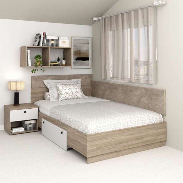 Pat colt copii cu sertar lateral AMBRO, 90x200