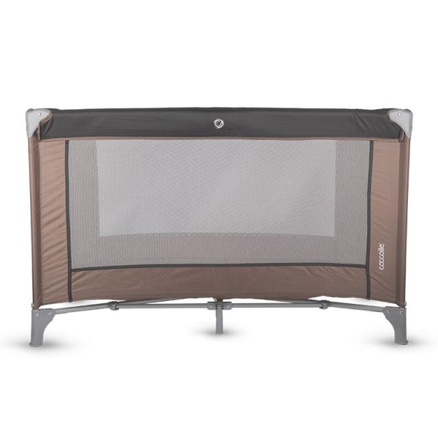 Patut pliabil cu un singur nivel de inaltime Coccolle Notte, Geanta transport inclusa, Dimenisune interioara 120x60 cm, Ideal pentru calatorii, Foarte compact la pliere, Dessert Taupe