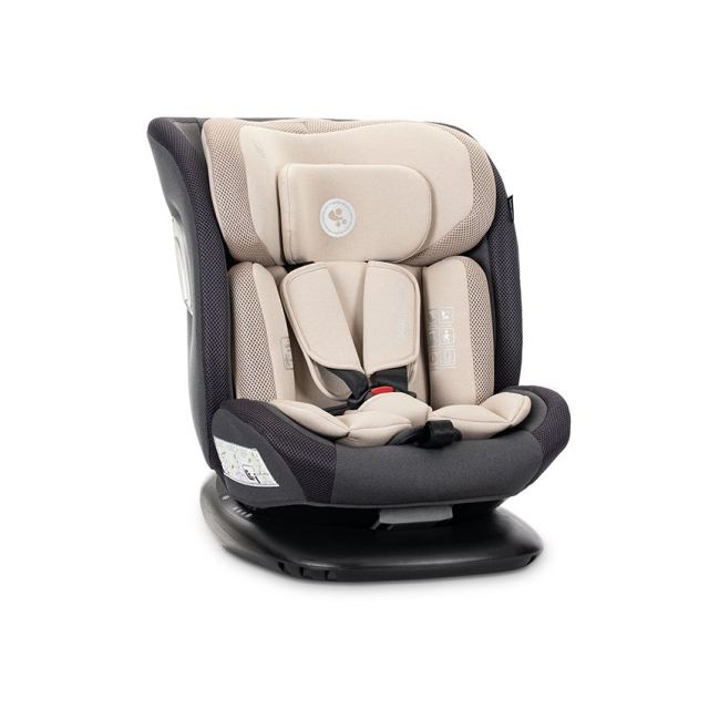 Scaun auto pentru copii Lorelli Sagitta Beige cu isofix, i-Size, rotativ 360, protectie laterala SPS, spatar reglabil, 0-12 ani, 40-150 cm, SPS