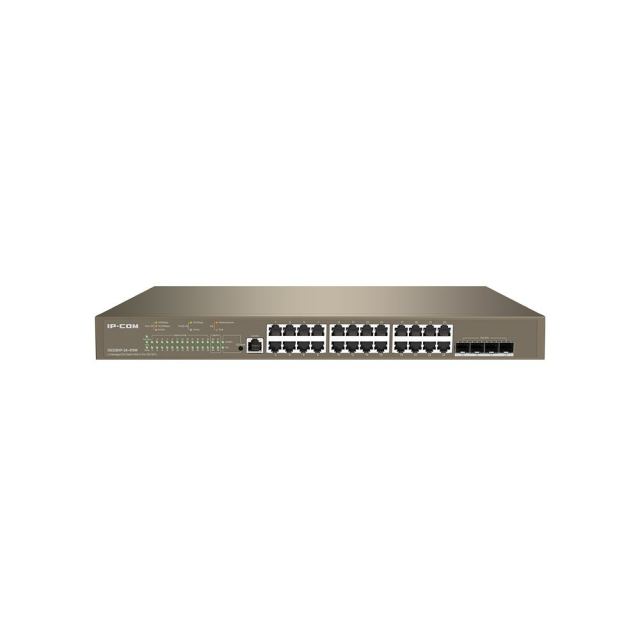 Switch Gigabit PoE cu 24 porturi IP-COM G5328XP-24-410W, 4 SFP, Layer 3, 410 W buget PoE, cu management