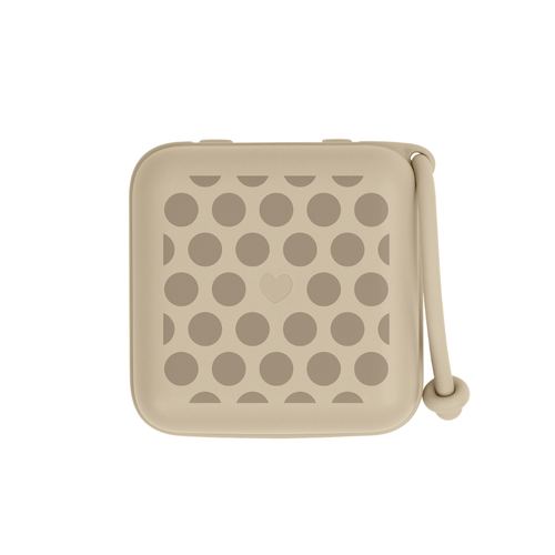 Cutie multifunctionala pentru depozitare suzete BIBS  Studio Collection Polka Dots Mega Vanilla Dark Oak
