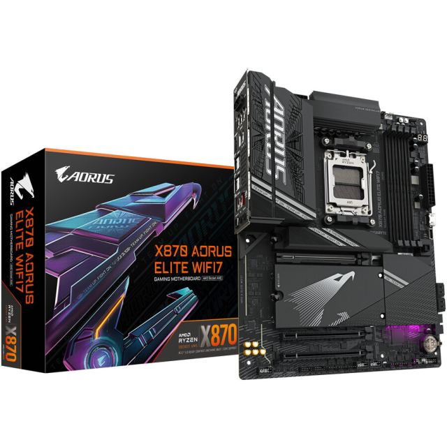 Gigabyte Placa de baza GIGABYTE X870 AORUS ELITE WIFI7, AMD X870, AM5, ATX, DDR5