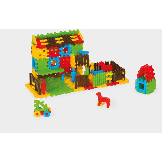 Marioinex Set de construit cu blocuri, Marioinex, Ferma, 120 piese
